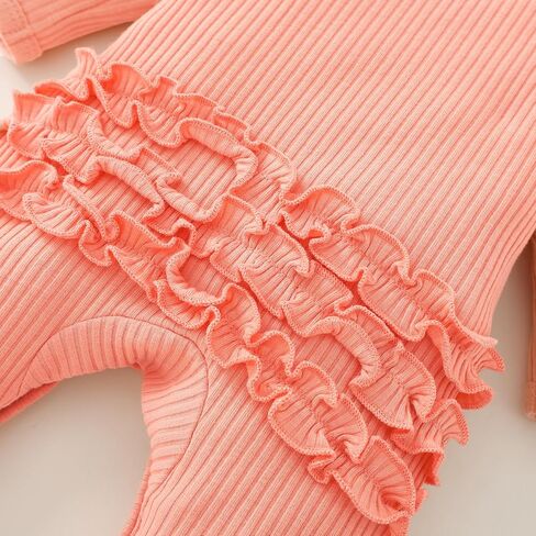 Yvowming Newborn Baby Girl Fall Winter Outfits Clothes Knit Romper Coming Home Outfit for Baby Girl in Kuwait