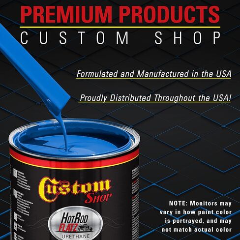 Custom Shop - Speed Blue - Hot Rod Flatz Flat Matte Satin Urethane Auto Paint - Complete Quart Paint Kit - Professional Low Sheen Automotive, Car Truck Coating, 4:1 Mix Ratio in Saudi Arabia
