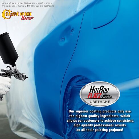 Custom Shop - Speed Blue - Hot Rod Flatz Flat Matte Satin Urethane Auto Paint - Complete Quart Paint Kit - Professional Low Sheen Automotive, Car Truck Coating, 4:1 Mix Ratio in Saudi Arabia