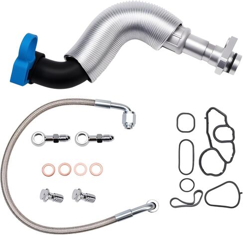 Turbo Turbocharger Oil Feed Line Oil Return Line Gasket Seals Set Fits for Cooper R55 R56 R57 R58 R59 R60 R61 2007-2016 OE#11657534454 11658617069 11427557009 in Saudi Arabia