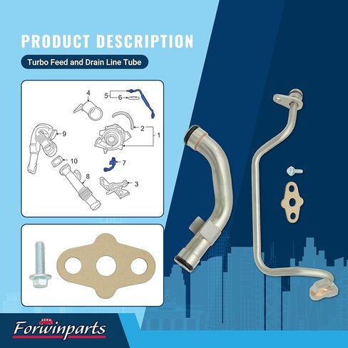 أنبوب خط التغذية والتغذية التوربو للفترة 2003-2007 Ford F250 F350 F450 F550 2004-2010 Ford E-Series Vans 6.0L PSD Diesel 904-192 625-210 محدث in Saudi Arabia
