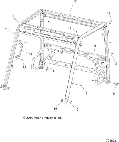 Polaris 1022884-458 Weld-Cab Frame RH TR M.Blk Part Ranger 570 in Kuwait