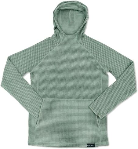 Men's Outdoor Fleece Mid-Layer Grid Hoodie For Hiking Skiing Backpacking in Kuwait