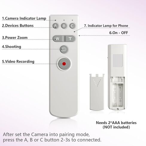Wireless Remote Control for Canon Camera, AODELAN Shutter Release Compatible with R/RP /R5 /R6 /R10 /R50 /R100 /77D /90D/850D/6D II /M6 Mark II/M50/G5 X Mark II/G7 X Mark III;Replaces Canon BR-E1 in Saudi Arabia