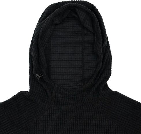 Men's Outdoor Fleece Mid-Layer Grid Hoodie For Hiking Skiing Backpacking in Kuwait
