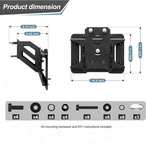GNG قابلة للتعديل رفع الإطارات الإطارات التوافق لعام 2007-2017 Jeep Wrangler JK JKU غير محدود حاملة إطارات احتياطية ثقيلة تصل إلى 43 بوصة حامل العجلات رف جبل 〔أسود〕 in Kuwait