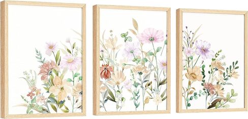 EXCOOL CLUB Rainbow Nursery Decor - 12x16 Rainbow Decor for Girls Bedroom, Rainbow Wall Art Prints Pictures, Neutral Wildflower Rainbow Boho Posters for Baby Kids Classroom Decorations (UNFRAMED) in Saudi Arabia