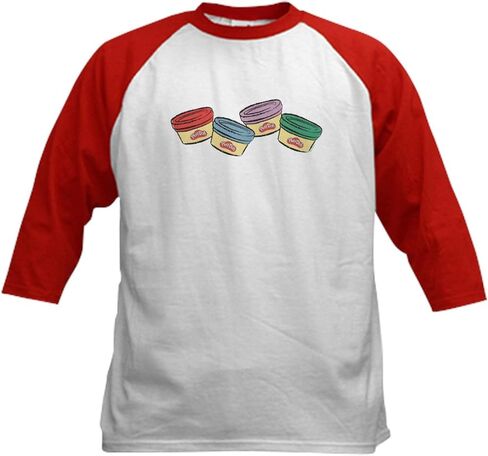 Cafepress Play Doh: Boredom Buster Kids Baseball T Shirt Kids Cotton Baseball Jersey ، 3/4 Raglan Sleeve Shirt in Kuwait
