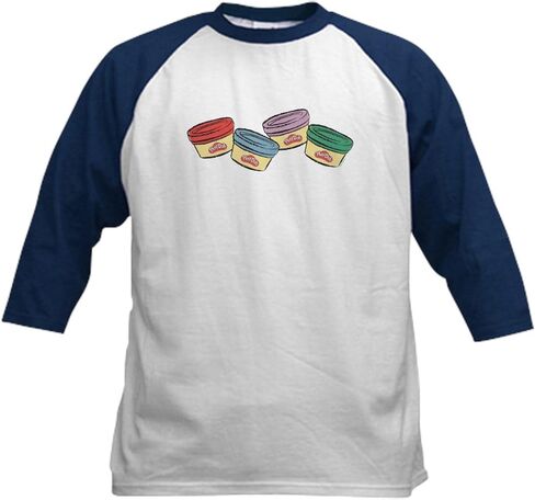 Cafepress Play Doh: Boredom Buster Kids Baseball T Shirt Kids Cotton Baseball Jersey ، 3/4 Raglan Sleeve Shirt in Kuwait
