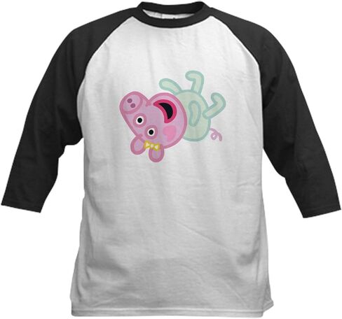 CafePress Peppa Pig: Baby Pig Kids Baseball T Shirt Kids Cotton Baseball Jersey, 3/4 Raglan Sleeve Shirt in Kuwait