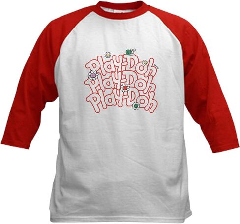 Cafepress Play Doh: Fun Blossom Kids Baseball T Shirt Kids Cotton Baseball Jersey ، 3/4 Raglan Sleeve Shirt in Kuwait