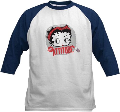 Cafepress Betty Boop Attthing Kids Baseball T Shirt Kids Cotton Baseball Jersey ، 3/4 Raglan Sleeve Shirt in Kuwait
