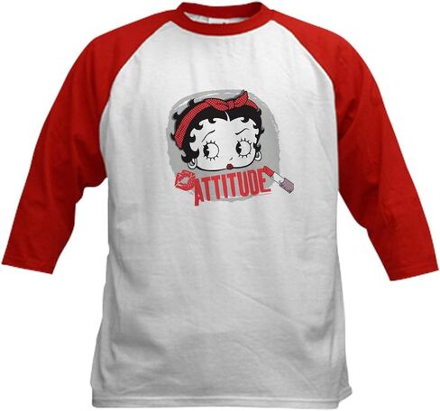 Cafepress Betty Boop Attthing Kids Baseball T Shirt Kids Cotton Baseball Jersey ، 3/4 Raglan Sleeve Shirt in Kuwait