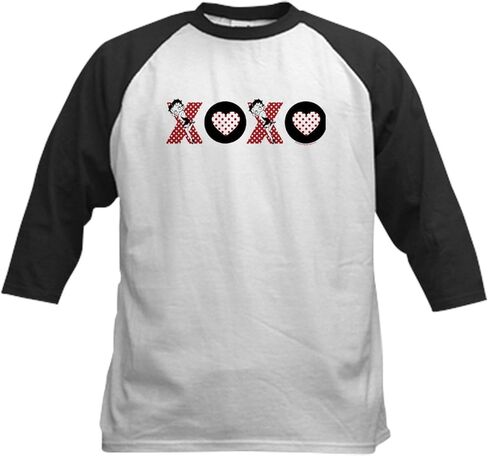Cafepress Betty Boop Hugs & Kides Baseball T Shirt Kids Cotton Baseball Jersey ، 3/4 قميص راجلان الأكمام in Saudi Arabia