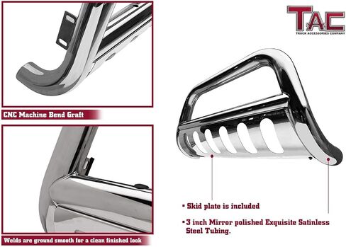 TAC Bull Bar for 2004-2018 Ford F150 Pickup Truck (Excl. Heritage Edition and 10-14 F150 Raptor Models) / 2003-2017 Ford Expedition SUV 3" Stainless Steel Front Bumper Grille Guard Brush Guard in Saudi Arabia