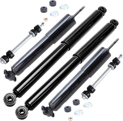 Detroit Axle - 2WD Strock Atsorbers Kit لـ 99-06 Silverado Sierra 1500 Chevy GMC ، 4 امتصاصات الصدمات الخلفية الأمامية ، 2 روابط شريط الترجيع الأمامي 1999 2000 2001 2002 2003 2004 2005 2006 استبدال in Kuwait