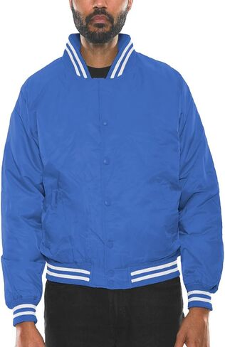 Weiv Mens Fashion Varsity Widnbreaker Jacket Causal Regular Fit Letterman Baseball Bomber Jackets in Saudi Arabia