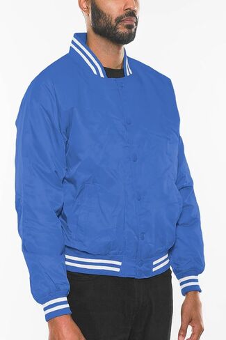 Weiv Mens Fashion Varsity Widnbreaker Jacket Causal Regular Fit Letterman Baseball Bomber Jackets in Saudi Arabia