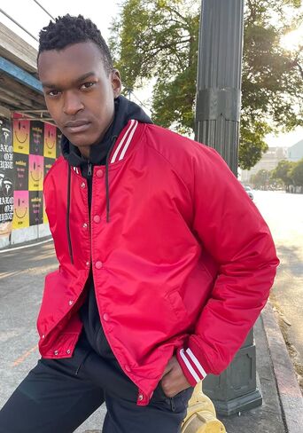 Weiv Mens Fashion Varsity Widnbreaker Jacket Causal Regular Fit Letterman Baseball Bomber Jackets in Saudi Arabia