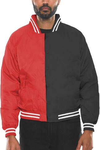 Weiv Mens Fashion Varsity Widnbreaker Jacket Causal Regular Fit Letterman Baseball Bomber Jackets in Saudi Arabia