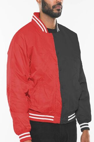 Weiv Mens Fashion Varsity Widnbreaker Jacket Causal Regular Fit Letterman Baseball Bomber Jackets in Saudi Arabia