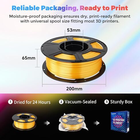 FLASHFORGE Silk PLA Filament 1.75mm +/- 0.02mm, Gold to Red Gradient, Smooth Color-Changing 3D Printing Filament 1kg (2.2lbs) Spool, Fits for Most FDM 3D Printers in Kuwait