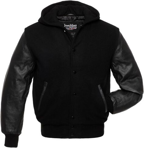 Stewart & Strauss Original Hoodie Varsity Letterman Jackes منذ عام 1977 (10 ألوان الفريق) Wool & Leather XXS إلى 6XL ، الأصل in Kuwait