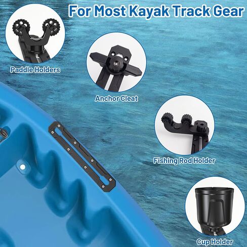 مسار كاياك، مسار كاياك منخفض 10.4 بوصة، ملحقات تثبيت مسار كاياك لحامل قضيب الصيد، حامل الأكواب، مرابط المرساة، عبوتان in Kuwait