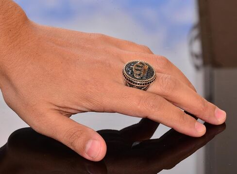 925 Sterling Silver King Crown Ring - Natural Onyx Gemstone - Men's Majestic Jewelry in Saudi Arabia