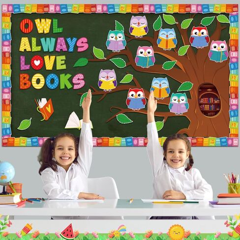 Pasimy Back to School Bulletin Board Decorations Inspirational Motivational Classroom Decor Affirmation Station Bulletin Board Set in This School Book Cutouts for Summer Home Office Wall Door Supplies in Saudi Arabia
