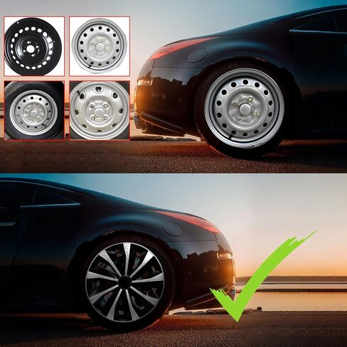 مجموعة Auto Hubcap ، استبدال غطاء عجلة Hubcap R16 ، R16 Snap على مجموعة غلاف العجلات ، غلاف حافة العجلة العالمي يناسب Toyota VW Chevy Chevrolet Honda Mazda Dodge Ford (مجموعة من 4) in Kuwait
