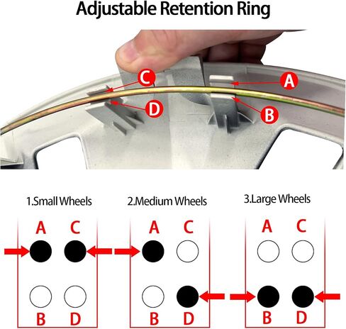 مجموعة Auto Hubcap ، استبدال غطاء عجلة Hubcap R16 ، R16 Snap على مجموعة غلاف العجلات ، غلاف حافة العجلة العالمي يناسب Toyota VW Chevy Chevrolet Honda Mazda Dodge Ford (مجموعة من 4) in Kuwait