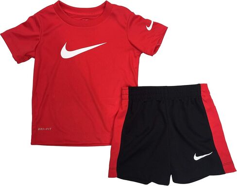 Nike Baby Boys Dri-FIT Swoosh Graphic Tee & Shorts 2 Piece Set (B(66F237-023)/G, 24 Months) in Saudi Arabia