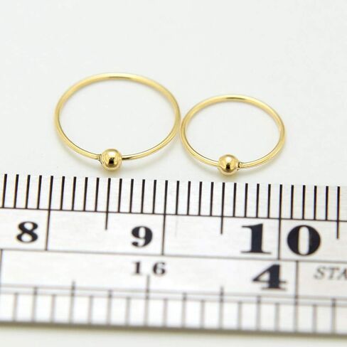 14K الصلبة الذهب الأصفر 22 مقياس BCR Beade Beade Lose Ring - Cartilage - Daith - Rook - Lobe - Conch Piercing Body Jewelry in Kuwait