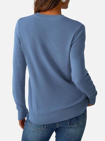 Women Wool Blend Sweater Crew Neck Lightweight Pullover Long Sleeve Fall Tops Tops Business Disual Ditibits 2025 Fashion in Kuwait