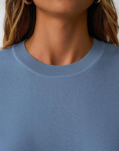 Women Wool Blend Sweater Crew Neck Lightweight Pullover Long Sleeve Fall Tops Tops Business Disual Ditibits 2025 Fashion in Kuwait