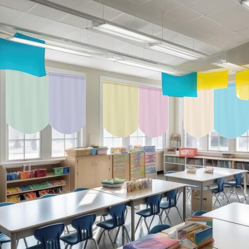 6 Pcs School Classroom Curtains Back to Classroom Colorful Curtains for Kindergarten Daycare Primary Bedroom Playroom Room Decor (Boho) in Saudi Arabia