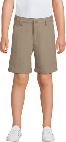 Lands' End Boys Husky Active Performance Chino Shorts Above The Knee 12 Khaki in Saudi Arabia