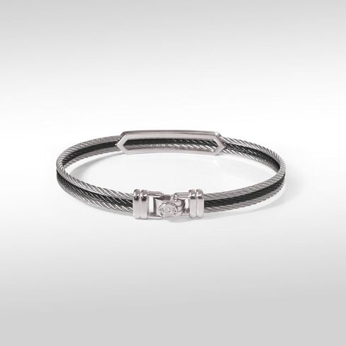 سوار سهم معرف الكبل المفتوح - أساور الفولاذ المقاوم للصدأ الفاخرة للرجال - برازاليتس بارا هومبريس - مجوهرات الرجال in Kuwait