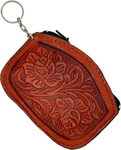 حقيبة عملة معدنية من الجلد المكسيكي مع تصاميم Aztec بألوان متنوعة 1pc | Mondero Mexicano de Piel Con Figuras Aztecas - Mexart ، Beige in Kuwait