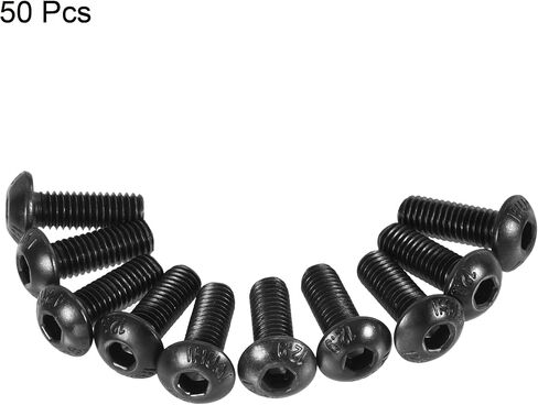 uxcell M5x6mm عرافة المقبس زر غطاء الرأس البراغي مسامير الكربون الصلب 50pcs in Saudi Arabia
