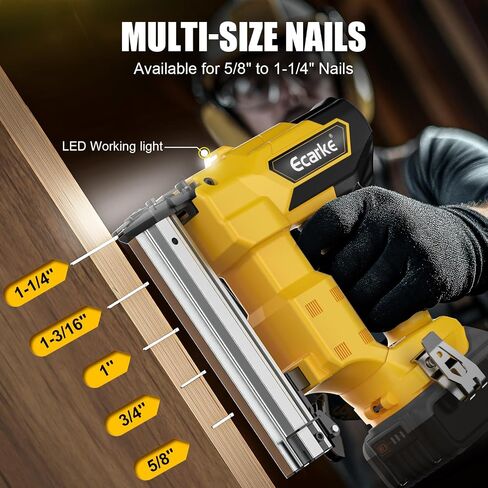 18Gauge Brad Nailer for Dewalt 20V Max Battery: 18Ga Nail Gun with 1000 Nials - Portable Professional Heavy Duty Punch Framing Nailer Gun,Nail Point Tools for Wood Workpieces For DIYer in Saudi Arabia