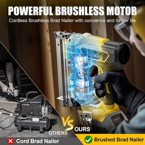 18Gauge Brad Nailer for Dewalt 20V Max Battery: 18Ga Nail Gun with 1000 Nials - Portable Professional Heavy Duty Punch Framing Nailer Gun,Nail Point Tools for Wood Workpieces For DIYer in Saudi Arabia