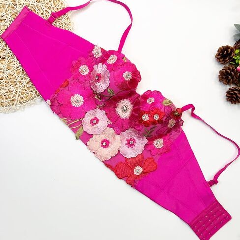 Three-Dimensional Flower Suspenders Outerwear Underwear Stage Top Fairy Beaded Tube Top in Kuwait