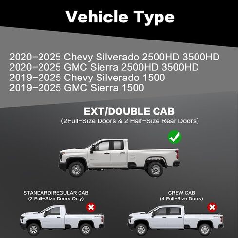 Running Boards 6.5 Inches for Crew Cab Chevy Silverado/GMC Sierra 2007-2018 1500 | 2019 Limited/LD | 2007-2019 2500HD/3500HD (4 Full Size Doors) Black Aluminum Alloy Side Steps Rails Nerf Bars 6.5" in Saudi Arabia