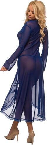 Velvet Kitten Sexy Sheer Mesh Blue Midnight Magic Gown Lingerie Sleepwear in Saudi Arabia