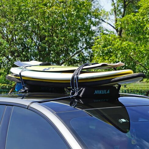 HIKULA 28" Soft Aero Roof Rack Pads for Various Crossbars with Two 15' Premium Scratch Resistant Silicone Buckle Tie Down Straps for SUPs, Surfboards, Kayaks, Canoes Includes Storage Bag in Saudi Arabia