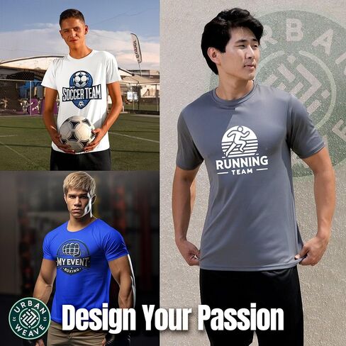 Custom Sport Performance T-Shirt, 100% Polyester, Moisture-Wicking, Personalized with Your Design, Printed in The USA in Saudi Arabia