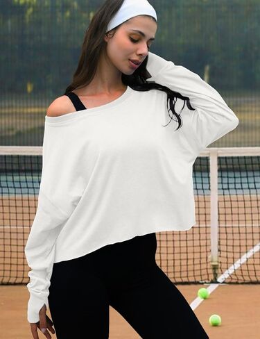 Open Back Workout Tops for Women Long Sleeve Cropped Athletic Clothes Gym Running Yoga Low Impact Sports T Shirts in Saudi Arabia