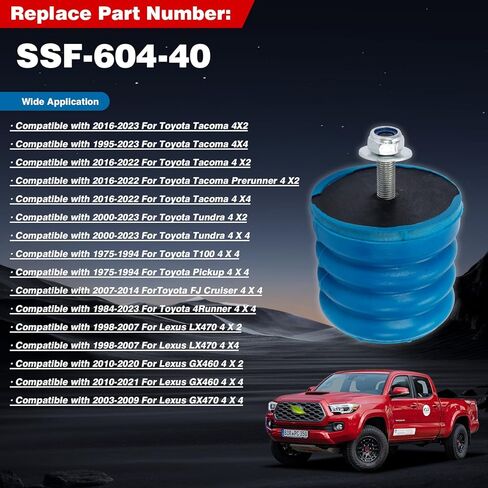 SSF-604-40 Air Helper Helper Springs اليسار الأمامي الخلفي متوافق مع Toyota Tacomaz و Tuindra و Pickup و FJ Cruiser 100،4runner و Lexus Models LX470 ، لكزس GX460 ، GX470 Auxiliary Spring 2PCS in Kuwait